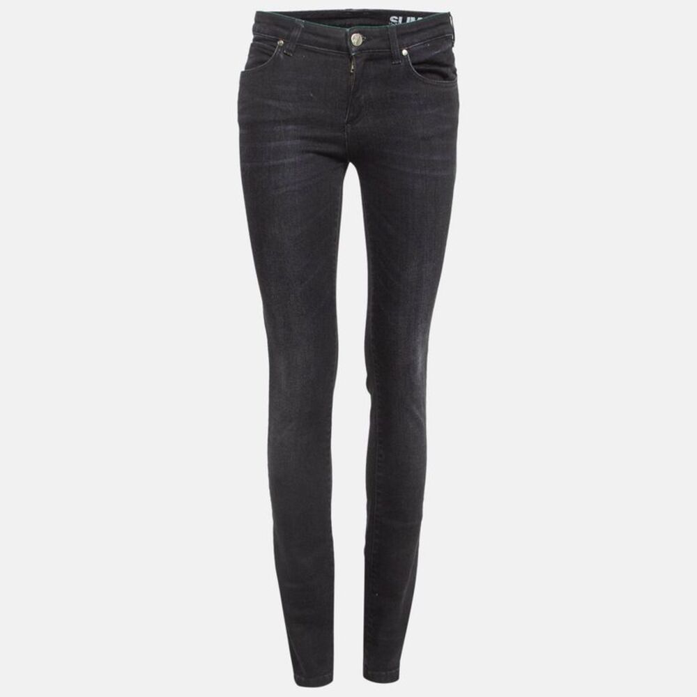 Versace Collection Black V Studded Denim Slim Jeans S Waist 26"